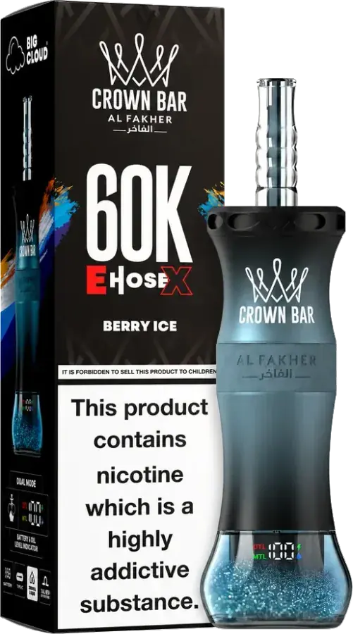 Al Fakher Crown Bar 60K E-Hose X, Berry Ice Berry Ice