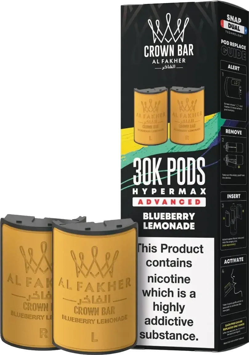 Cartouche Al Fakher Crown Bar 30K Hyper Max Advanced - Blueberry Lemonade Blueberry Lemonade
