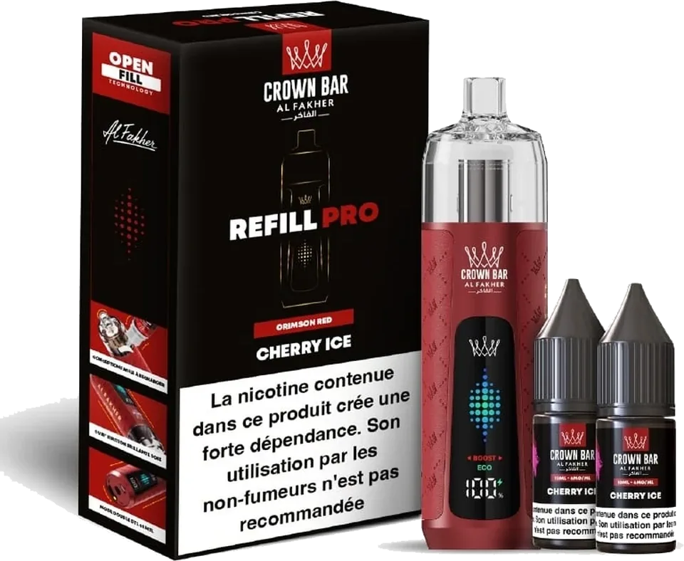 Al Fakher Crown Bar Refill Pro 30K, Cherry Ice, vue principale