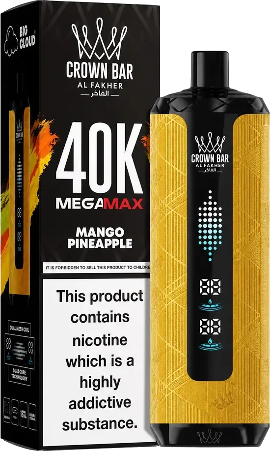 Al Fakher Crown Bar 40K Mega Max, Mango Pineapple, vue principale