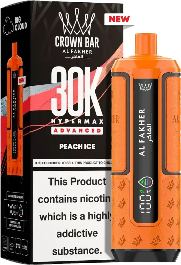 Al Fakher Crown Bar 30K Hyper Max Advanced, Peach Ice, vue principale