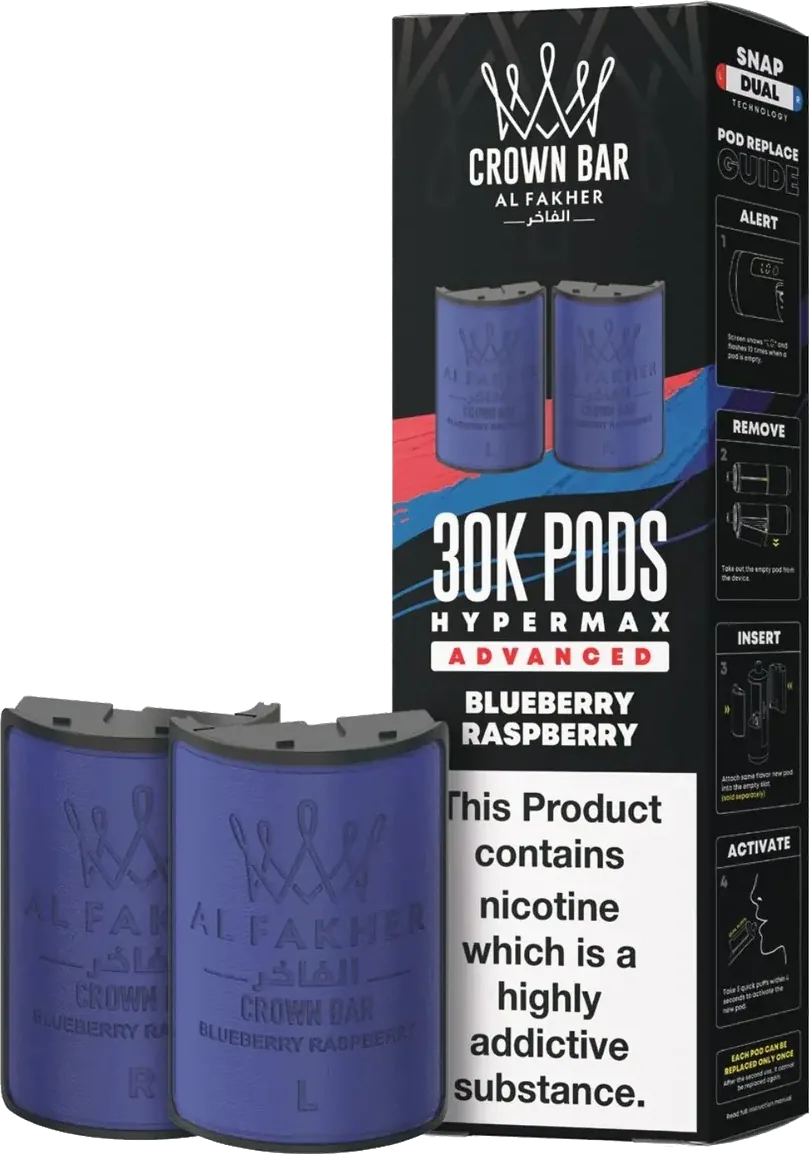 Cartouche Al Fakher Crown Bar 30K Hyper Max Advanced - Blueberry Raspberry Blueberry Raspberry