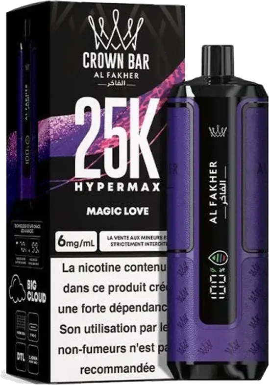 Al Fakher Crown Bar 25K Hyper Max, Magic Love, vue principale