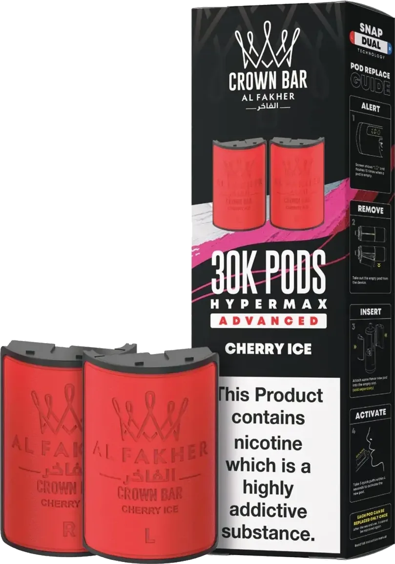 Cartouche Al Fakher Crown Bar 30K Hyper Max Advanced - Cherry Ice Cherry Ice
