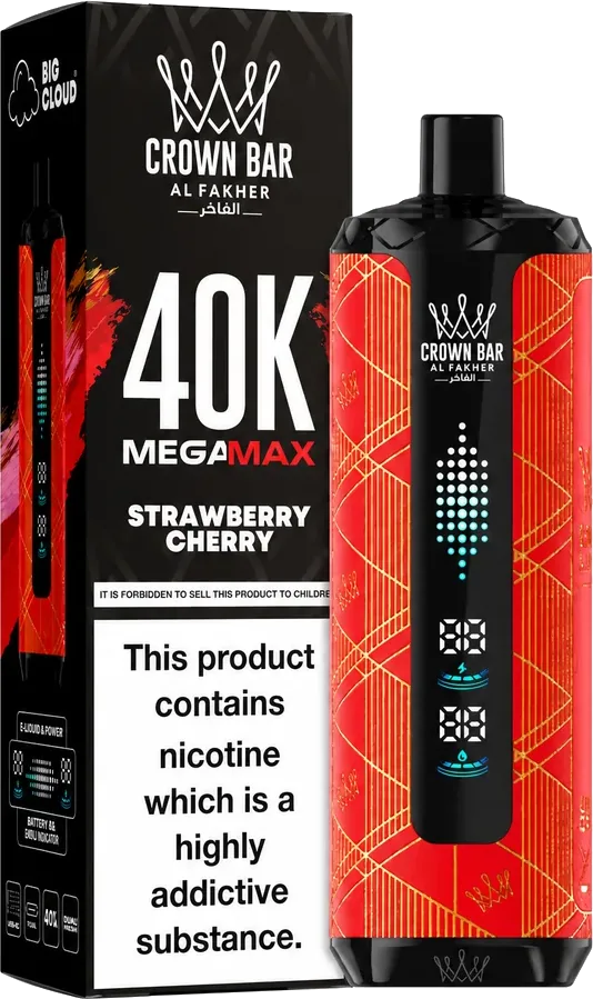 Al Fakher Crown Bar 40K Mega Max Strawberry Cherry Strawberry Cherry