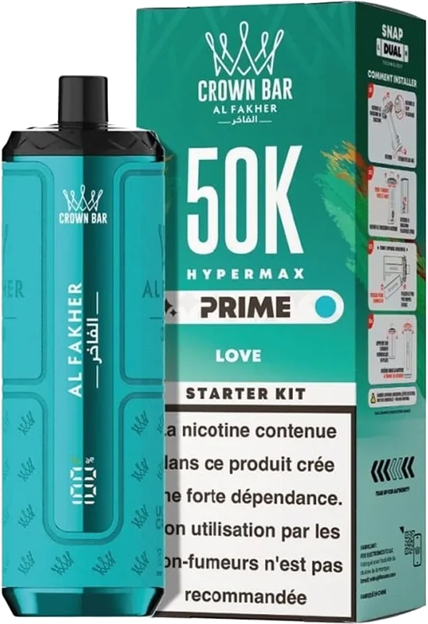 Al Fakher Crown Bar Hypermax Prime 50K, Love, vue principale