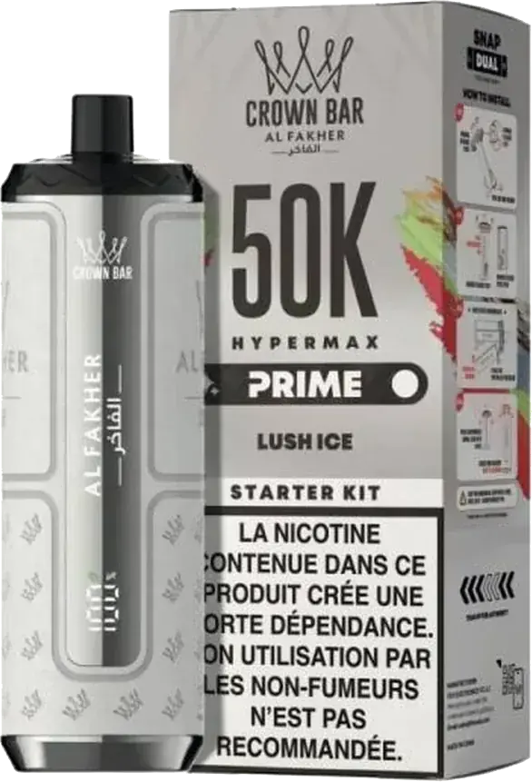 Al Fakher Crown Bar Hypermax Prime 50K, Lush Ice Lush Ice