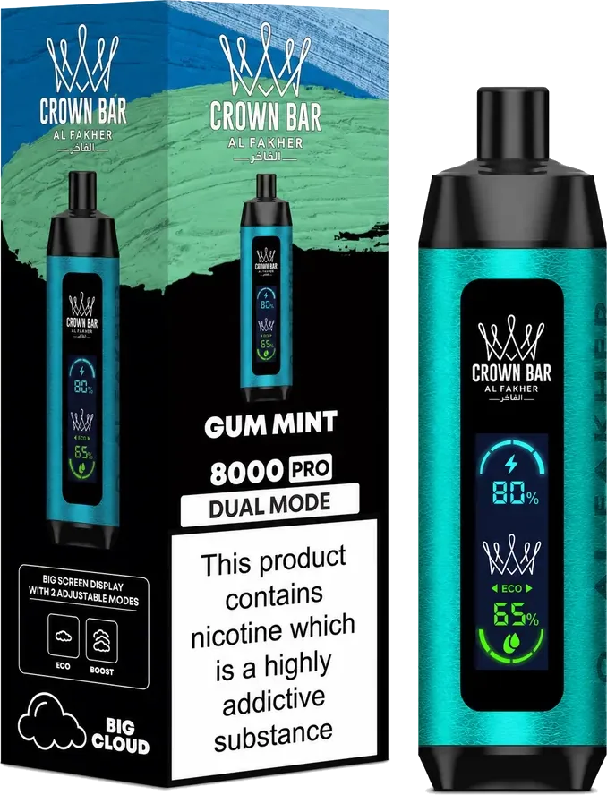 Al Fakher Crown Bar 8K Pro Gum Mint Gum Mint