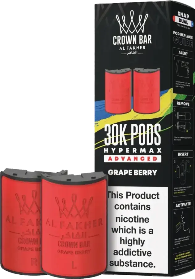 Cartouche Al Fakher Crown Bar 30K Hyper Max Advanced - Grape Berry Grape Berry