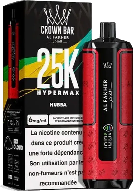 Al Fakher Crown Bar 25K Hyper Max, Hubba, vue principale