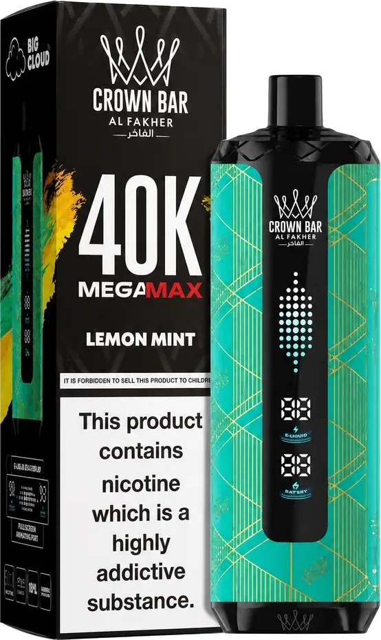 Al Fakher Crown Bar 40K Mega Max, Lemon Mint, vue principale