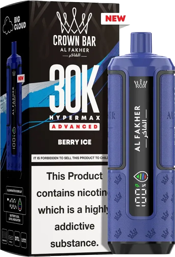 Al Fakher Crown Bar 30K Hyper Max Advanced, Berry Ice, vue principale