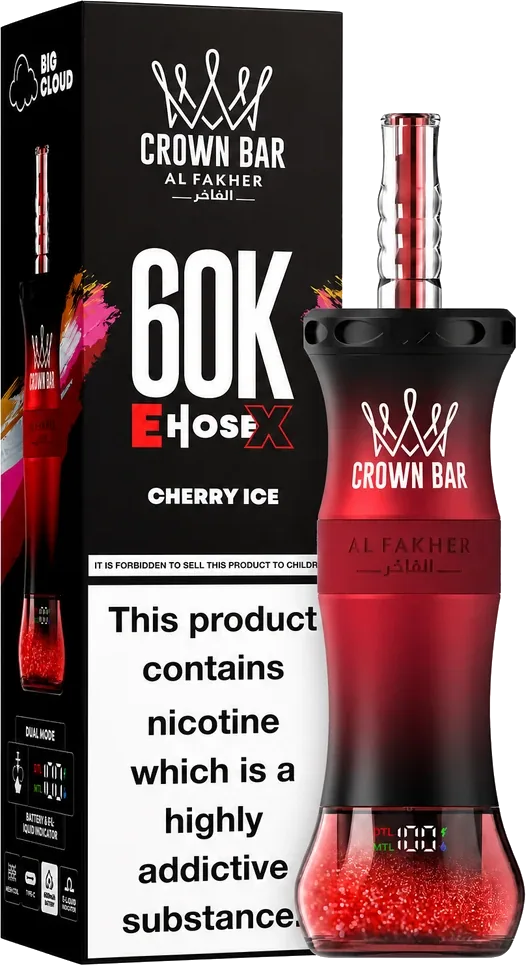 Al Fakher Crown Bar 60K E-Hose X, Cherry Ice Cherry Ice