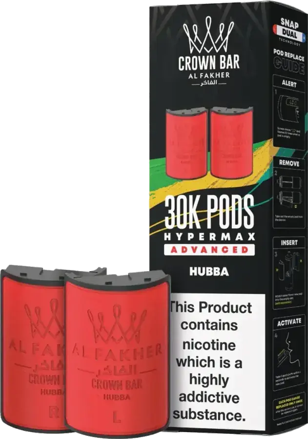 Cartouche Al Fakher Crown Bar 30K Hyper Max Advanced, Hubba, vue principale