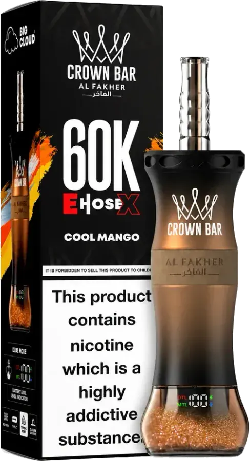 Al Fakher Crown Bar 60K E-Hose X, Cool Mango Cool Mango