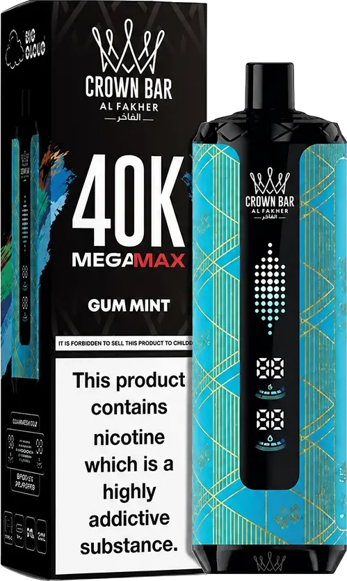 Al Fakher Crown Bar 40K Mega Max, Gum Mint, vue principale