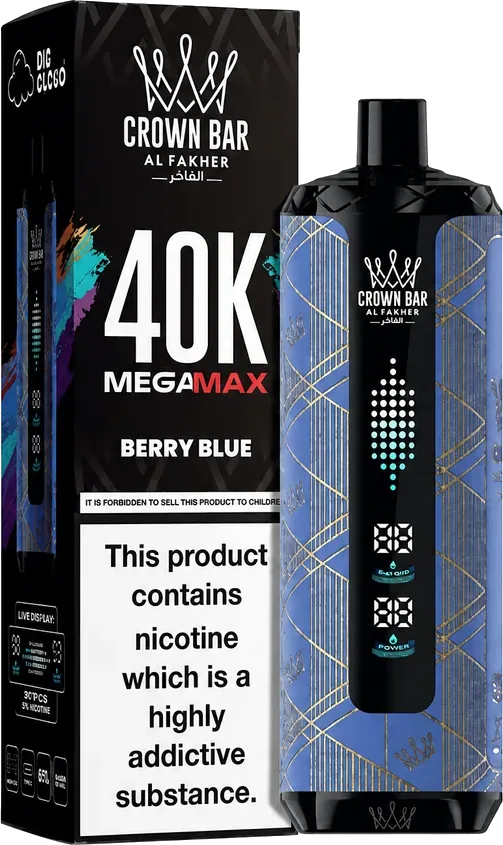 Al Fakher Crown Bar 40K Mega Max, Berry Blue, vue principale