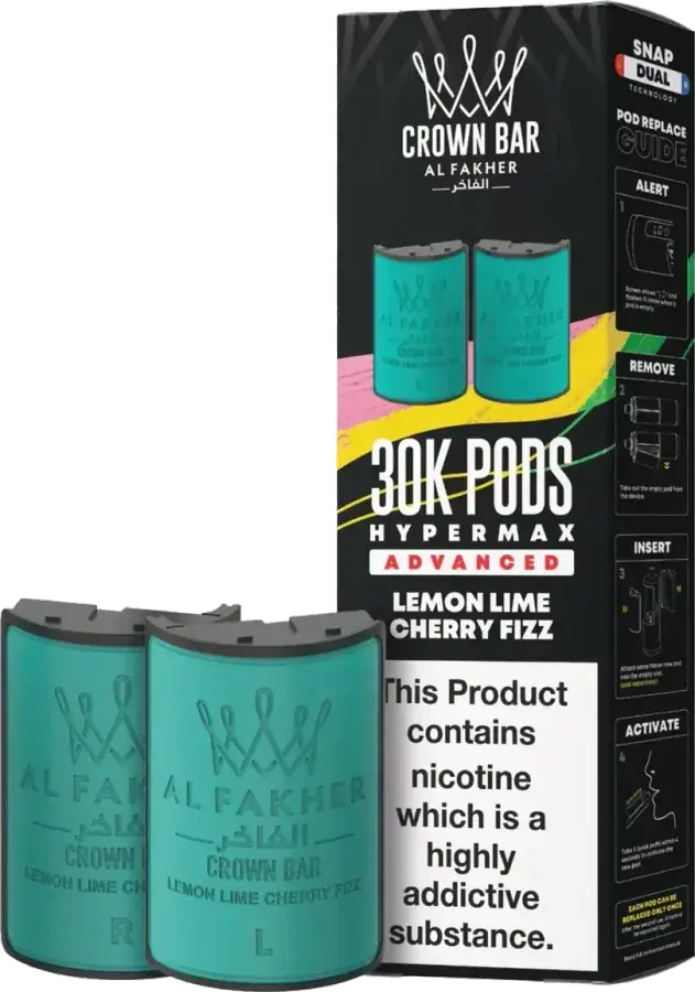 Cartouche Al Fakher Crown Bar 30K Hyper Max Advanced - Lemon Lime Cherry Fizz Lemon Lime Cherry Fizz