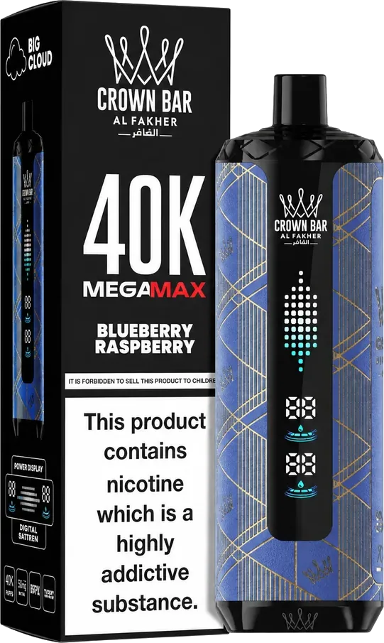 Al Fakher Crown Bar 40K Mega Max Blueberry Raspberry Blueberry Raspberry