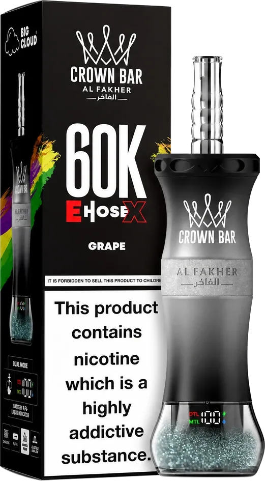 Al Fakher Crown Bar 60K E-Hose X, Grape Grape