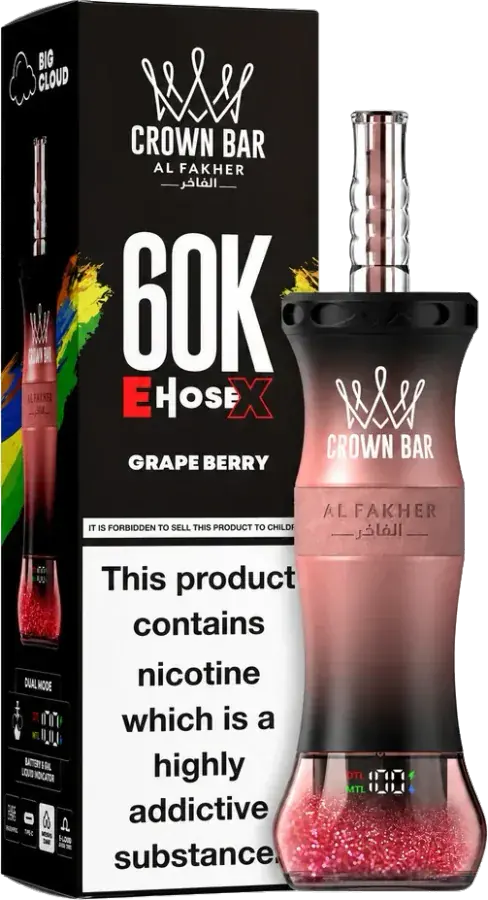Al Fakher Crown Bar 60K E-Hose X, Grape Berry Grape Berry