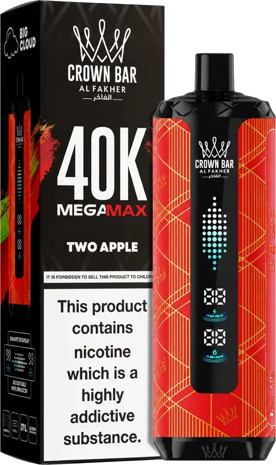 Al Fakher Crown Bar 40K Mega Max, Two Apple, vue principale