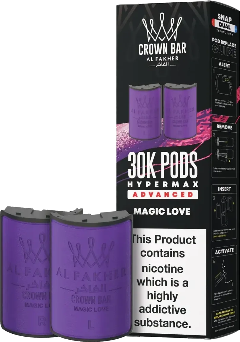 Cartouche Al Fakher Crown Bar 30K Hyper Max Advanced, Magic Love, vue principale