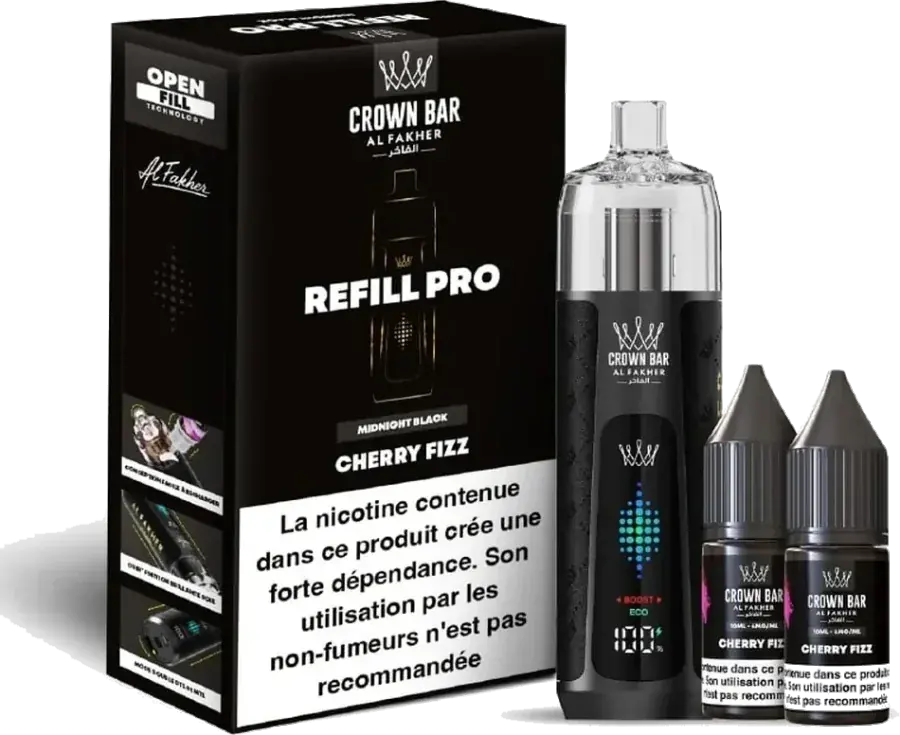Al Fakher Crown Bar Refill Pro 30K, Cherry Fizz, vue principale