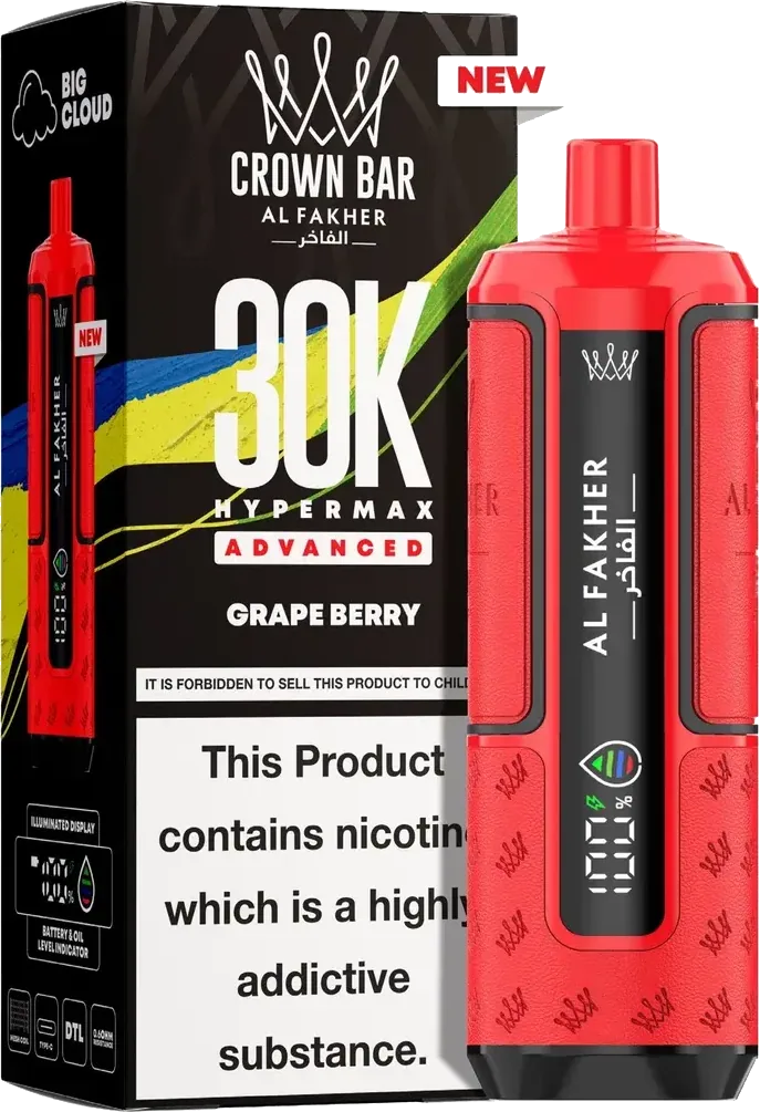 Al Fakher Crown Bar 30K Hyper Max Advanced, Grape Berry, vue principale