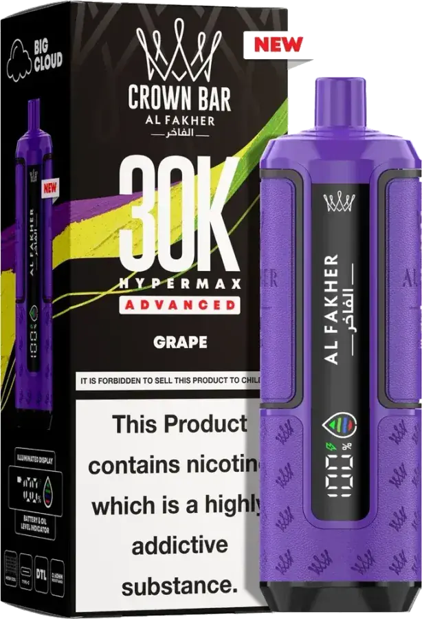 Al Fakher Crown Bar 30K Hyper Max Advanced, Grape, vue principale