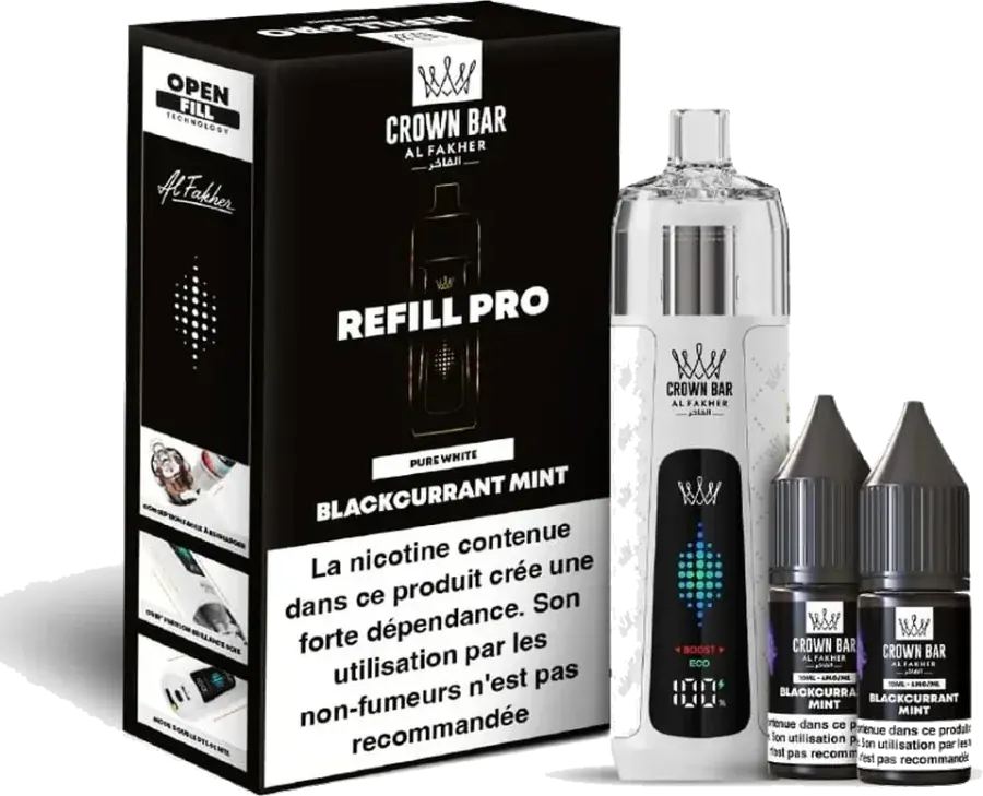 Al Fakher Crown Bar Refill Pro 30K Blackcurrant Mint Blackcurrant Mint