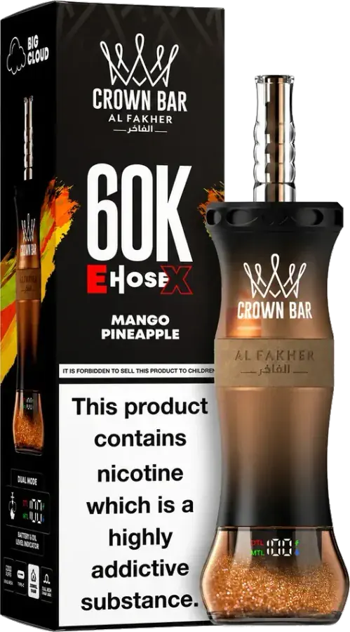 Al Fakher Crown Bar 60K E-Hose X, Mango Pineapple Mango Pineapple