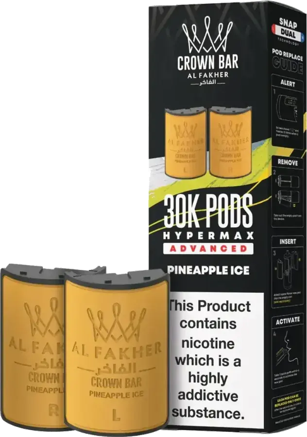 Cartouche Al Fakher Crown Bar 30K Hyper Max Advanced, Pineapple Ice, vue principale