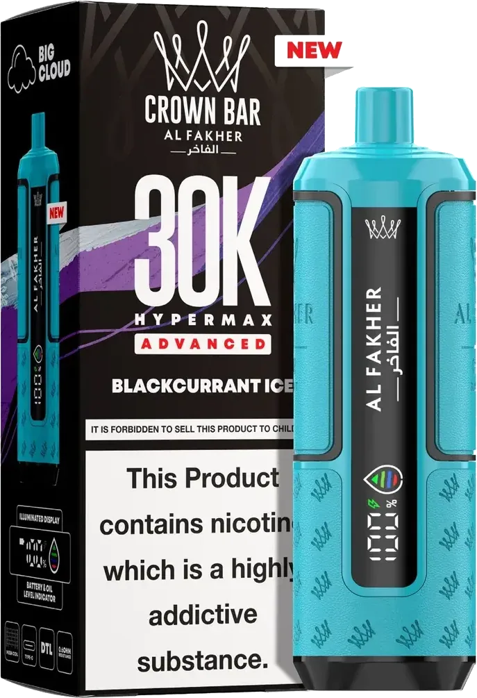 Al Fakher Crown Bar 30K Hyper Max Advanced, Blackcurrant Ice, vue principale
