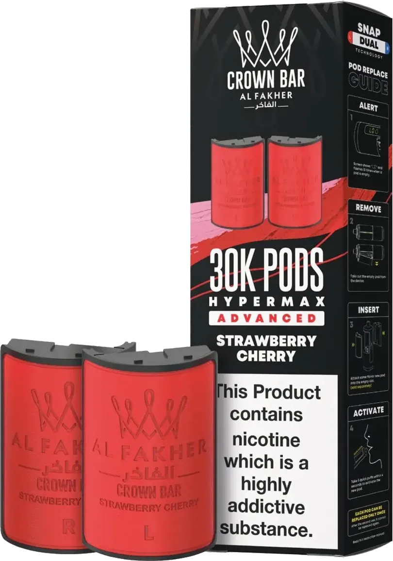 Cartouche Al Fakher Crown Bar 30K Hyper Max Advanced - Strawberry Cherry Strawberry Cherry