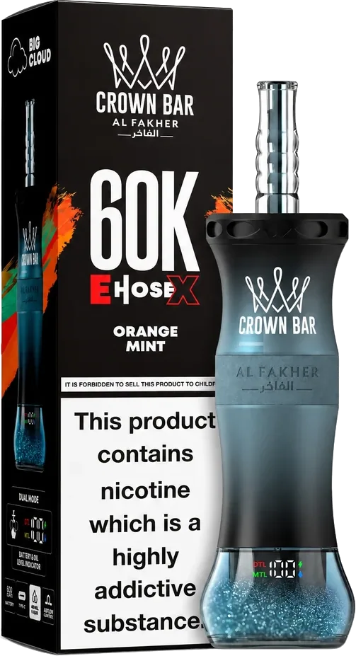 Al Fakher Crown Bar 60K E-Hose X, Orange Mint Orange Mint