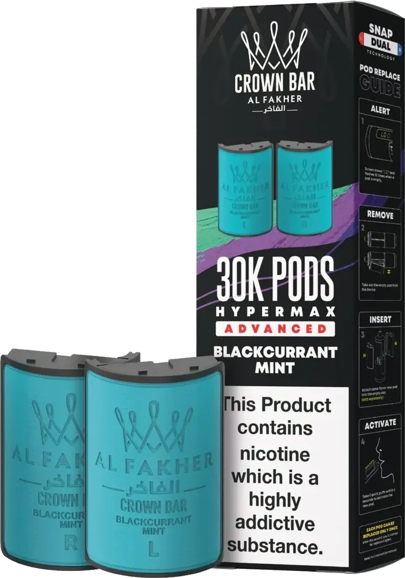 Cartouche Al Fakher Crown Bar 30K Hyper Max Advanced - Blackcurrant Mint Blackcurrant Mint