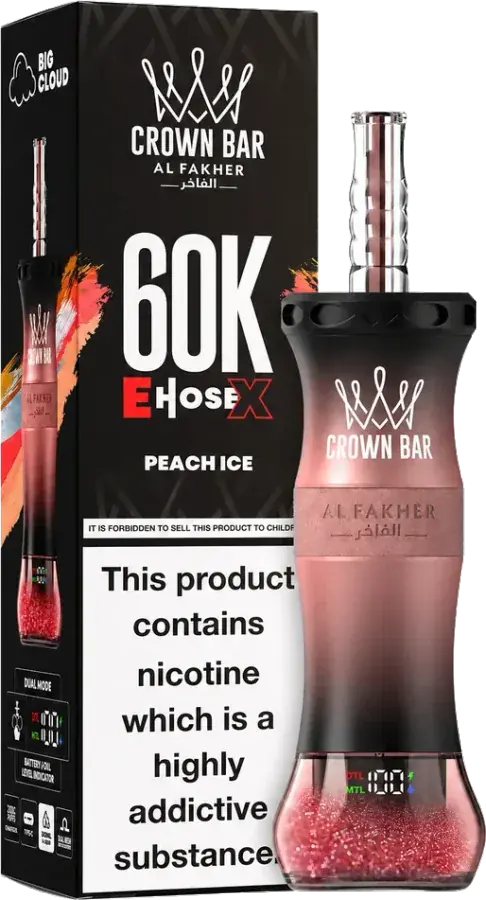Al Fakher Crown Bar 60K E-Hose X, Peach Ice Peach Ice