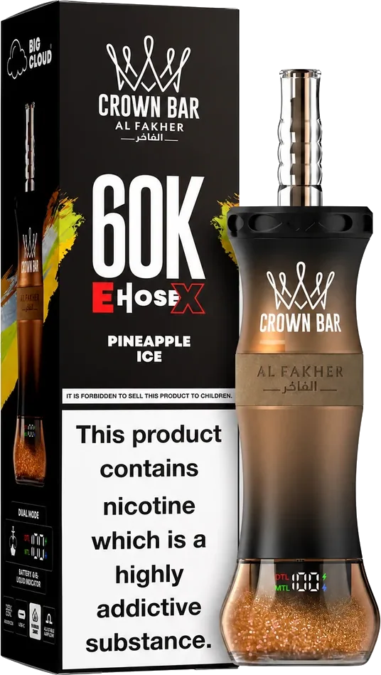 Al Fakher Crown Bar 60K E-Hose X, Pineapple Ice Pineapple Ice