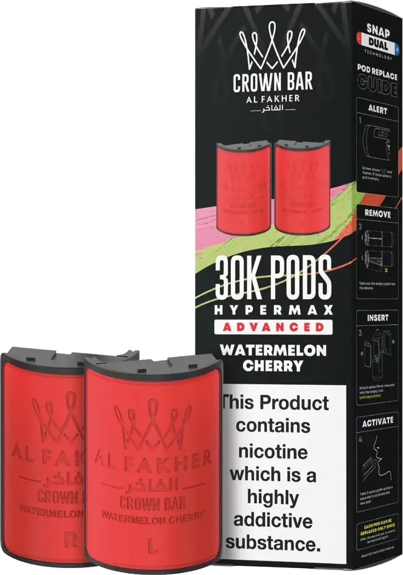Cartouche Al Fakher Crown Bar 30K Hyper Max Advanced - Watermelon Cherry Watermelon Cherry