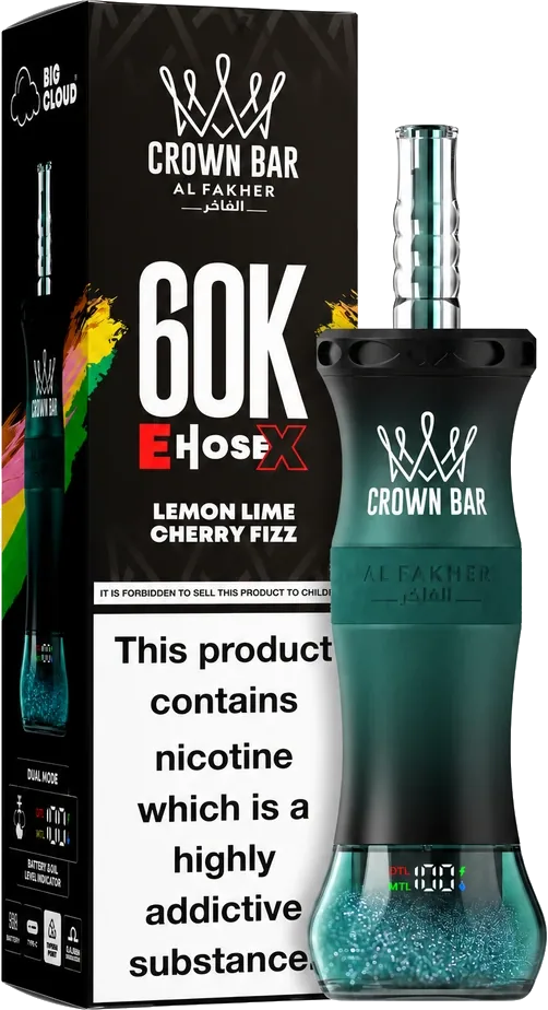 Al Fakher Crown Bar 60K E-Hose X, Strawberry Punch Strawberry Punch