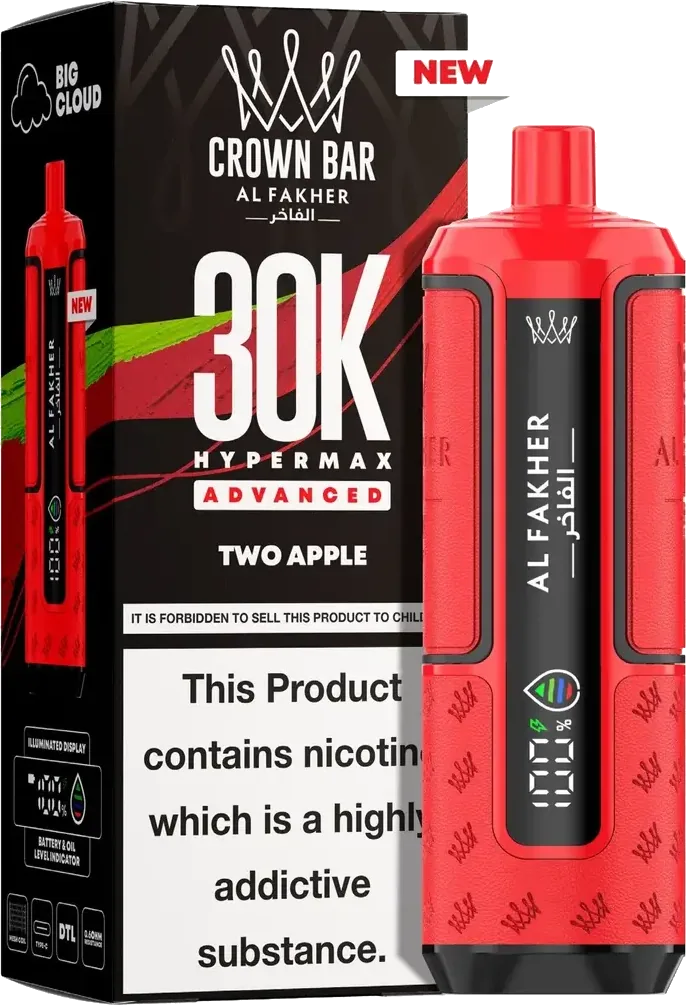 Al Fakher Crown Bar 30K Hyper Max Advanced, Two Apple, vue principale