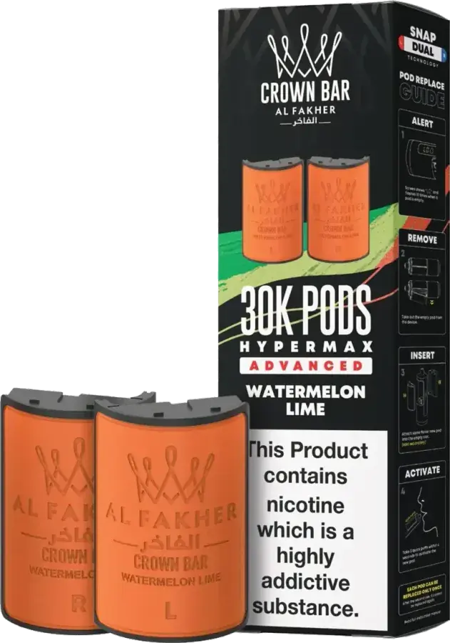 Cartouche Al Fakher Crown Bar 30K Hyper Max Advanced - Watermelon Lime Watermelon Lime