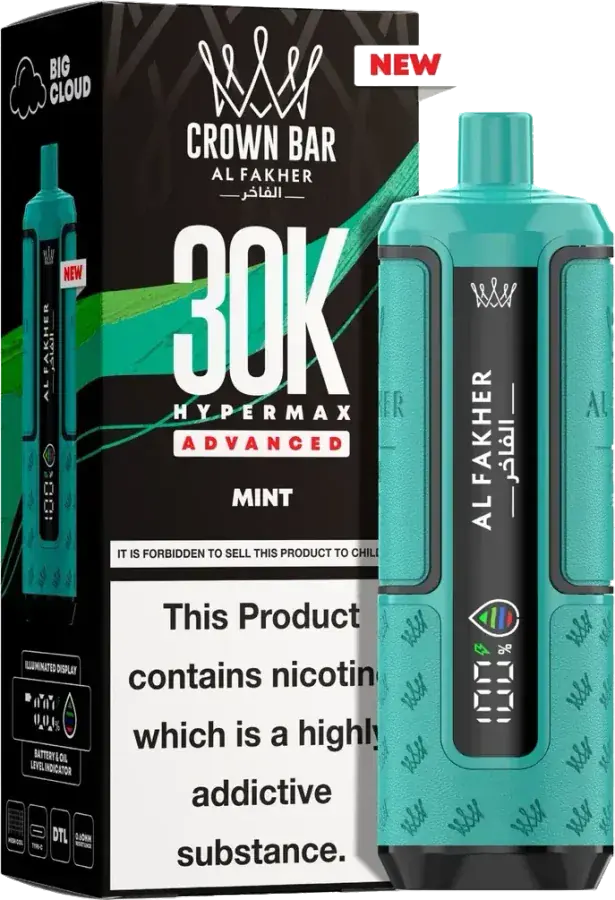 Al Fakher Crown Bar 30K Hyper Max Advanced, Mint, vue principale
