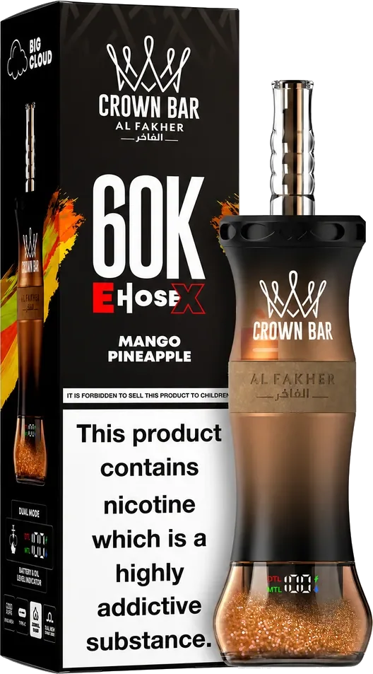 Al Fakher Crown Bar 60K E-Hose X, Watermelon Kiwi Watermelon Kiwi
